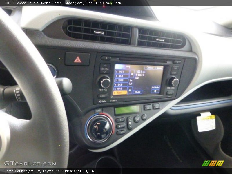 Moonglow / Light Blue Gray/Black 2012 Toyota Prius c Hybrid Three