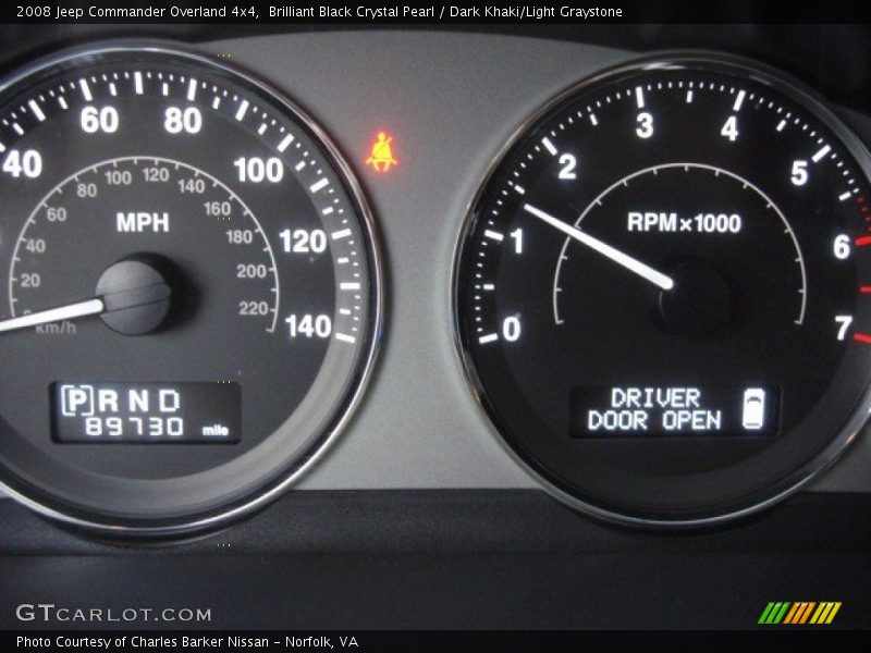 Brilliant Black Crystal Pearl / Dark Khaki/Light Graystone 2008 Jeep Commander Overland 4x4