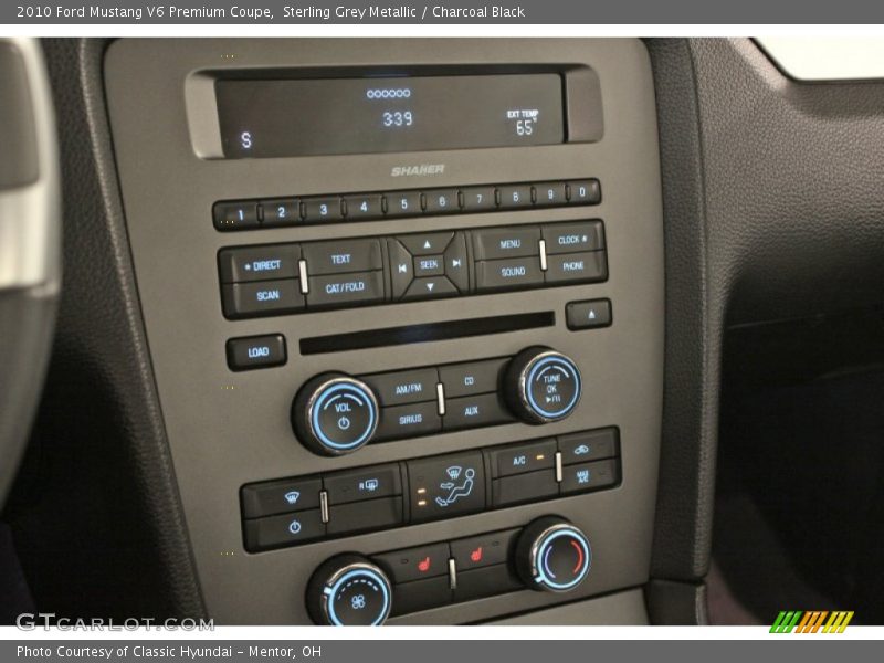 Controls of 2010 Mustang V6 Premium Coupe