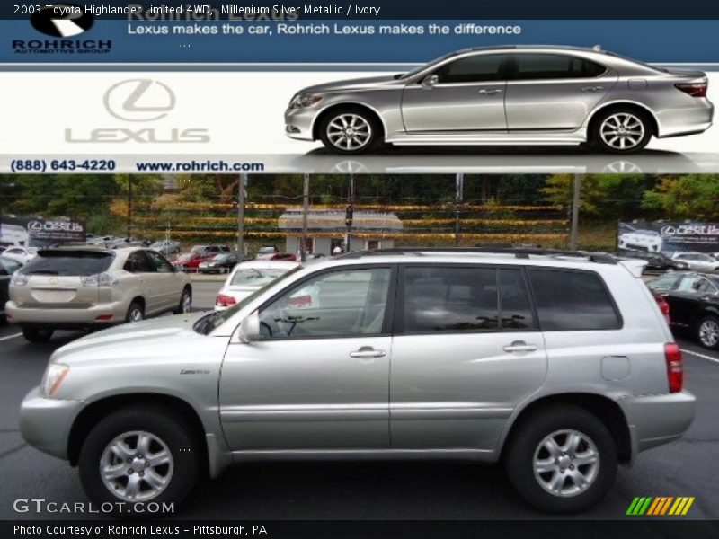Millenium Silver Metallic / Ivory 2003 Toyota Highlander Limited 4WD