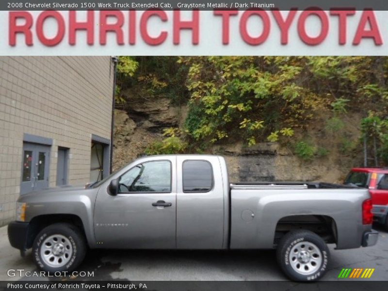Graystone Metallic / Dark Titanium 2008 Chevrolet Silverado 1500 Work Truck Extended Cab