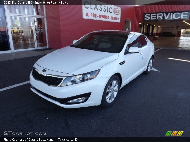 Snow White Pearl / Beige 2013 Kia Optima EX