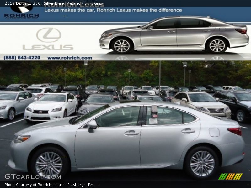 Silver Lining Metallic / Light Gray 2013 Lexus ES 350