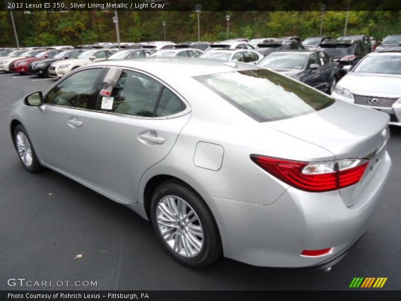 Silver Lining Metallic / Light Gray 2013 Lexus ES 350