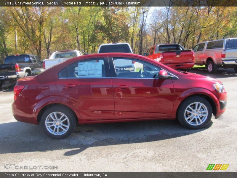 Crystal Red Tintcoat / Jet Black/Dark Titanium 2013 Chevrolet Sonic LT Sedan