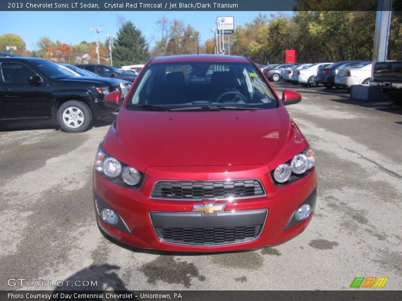 Crystal Red Tintcoat / Jet Black/Dark Titanium 2013 Chevrolet Sonic LT Sedan