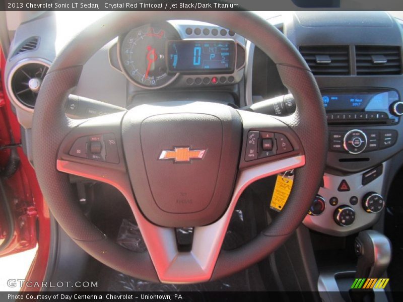 Crystal Red Tintcoat / Jet Black/Dark Titanium 2013 Chevrolet Sonic LT Sedan