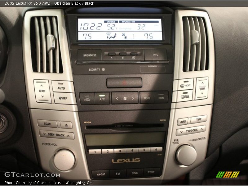 Obsidian Black / Black 2009 Lexus RX 350 AWD
