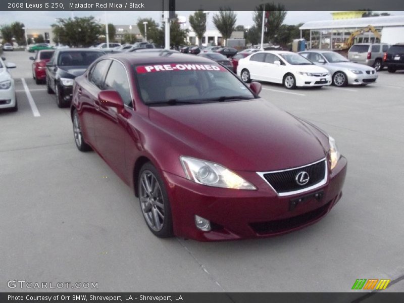 Matador Red Mica / Black 2008 Lexus IS 250