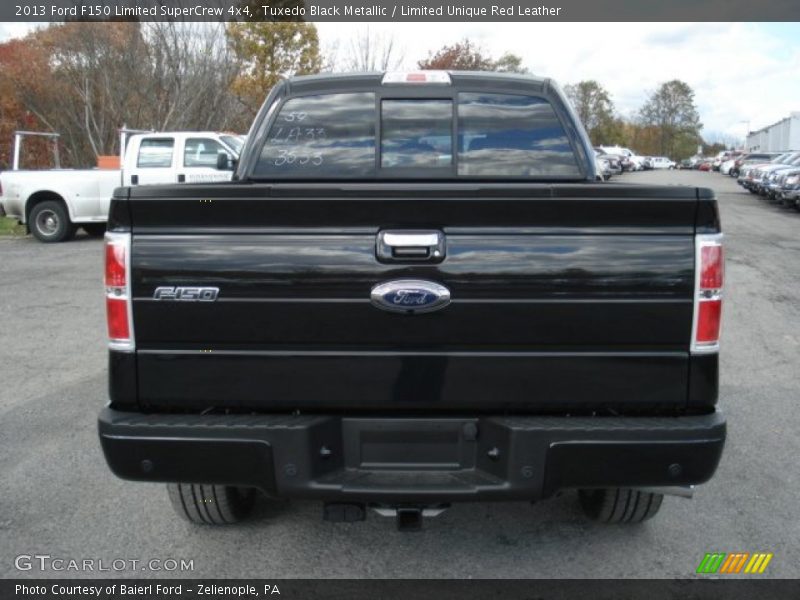 Tuxedo Black Metallic / Limited Unique Red Leather 2013 Ford F150 Limited SuperCrew 4x4