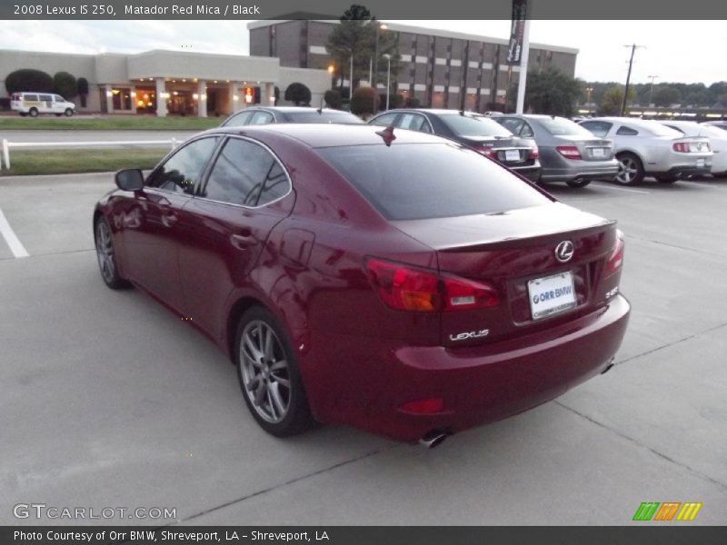 Matador Red Mica / Black 2008 Lexus IS 250