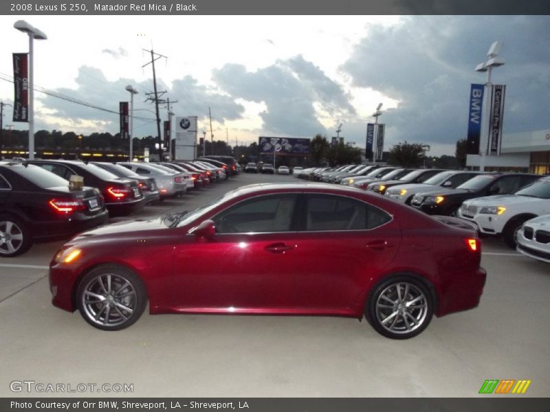 Matador Red Mica / Black 2008 Lexus IS 250