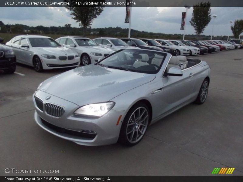 Titanium Silver Metallic / Ivory White 2013 BMW 6 Series 650i Convertible