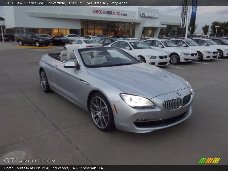 Titanium Silver Metallic / Ivory White 2013 BMW 6 Series 650i Convertible