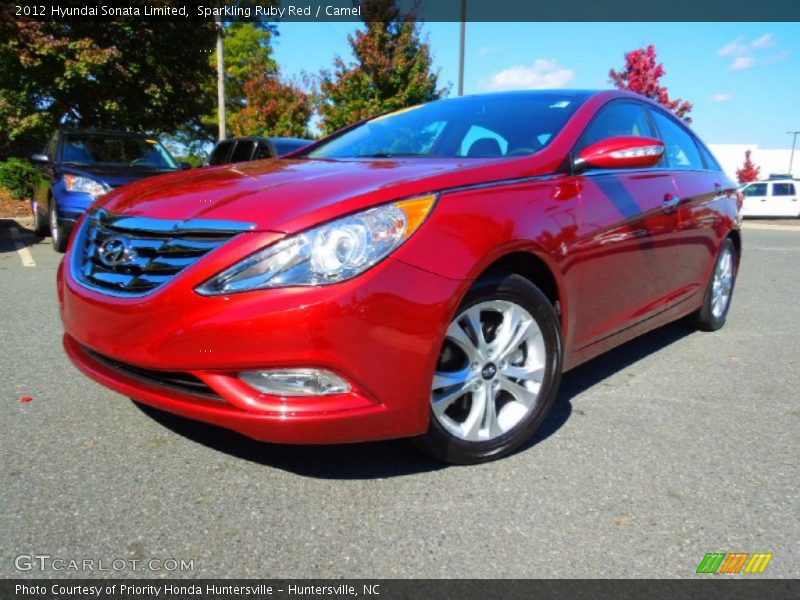 Sparkling Ruby Red / Camel 2012 Hyundai Sonata Limited
