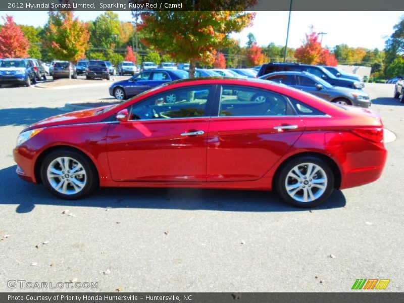 Sparkling Ruby Red / Camel 2012 Hyundai Sonata Limited