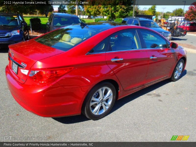 Sparkling Ruby Red / Camel 2012 Hyundai Sonata Limited