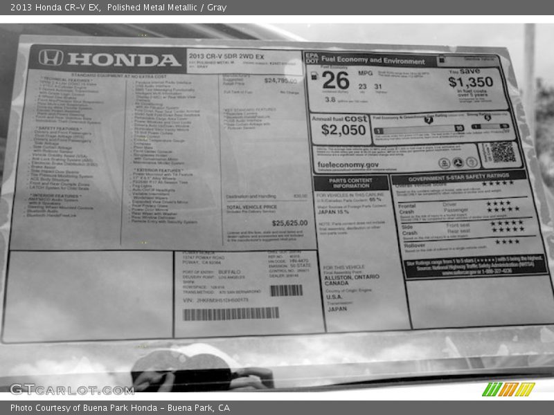 Polished Metal Metallic / Gray 2013 Honda CR-V EX