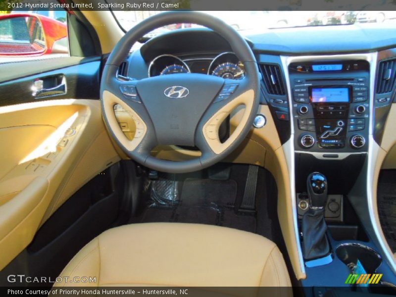 Sparkling Ruby Red / Camel 2012 Hyundai Sonata Limited