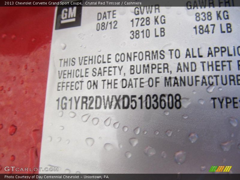 Crystal Red Tintcoat / Cashmere 2013 Chevrolet Corvette Grand Sport Coupe