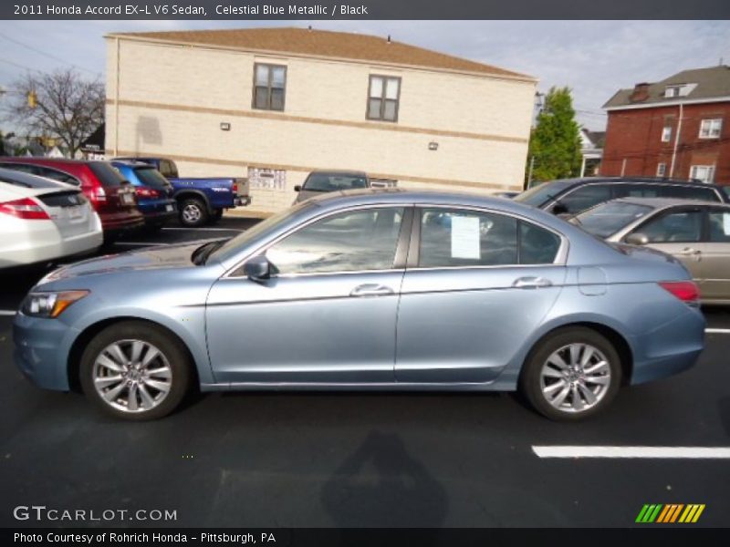 Celestial Blue Metallic / Black 2011 Honda Accord EX-L V6 Sedan