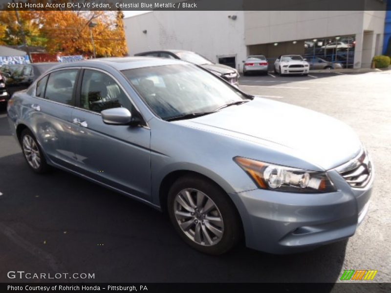 Celestial Blue Metallic / Black 2011 Honda Accord EX-L V6 Sedan