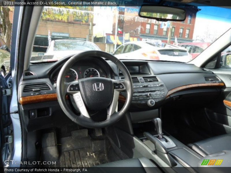 Celestial Blue Metallic / Black 2011 Honda Accord EX-L V6 Sedan