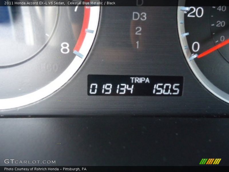 Celestial Blue Metallic / Black 2011 Honda Accord EX-L V6 Sedan