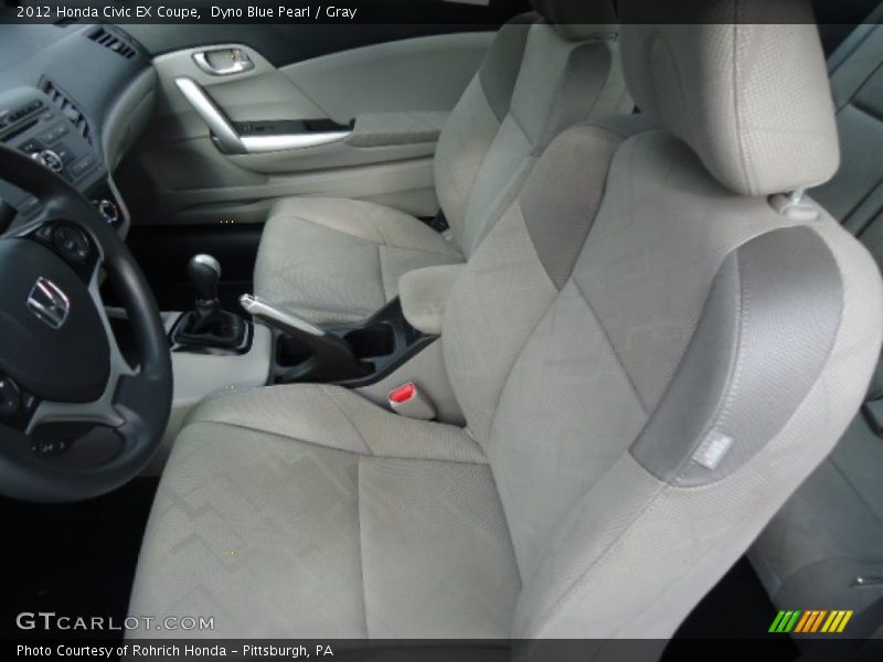 Dyno Blue Pearl / Gray 2012 Honda Civic EX Coupe