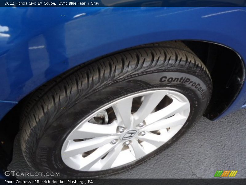 Dyno Blue Pearl / Gray 2012 Honda Civic EX Coupe