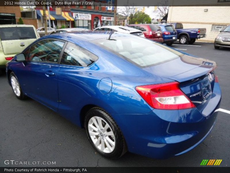 Dyno Blue Pearl / Gray 2012 Honda Civic EX Coupe