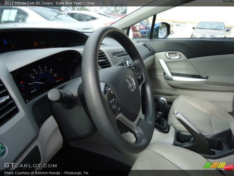 Dyno Blue Pearl / Gray 2012 Honda Civic EX Coupe