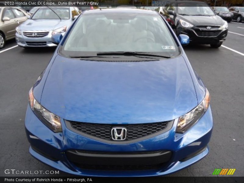 Dyno Blue Pearl / Gray 2012 Honda Civic EX Coupe