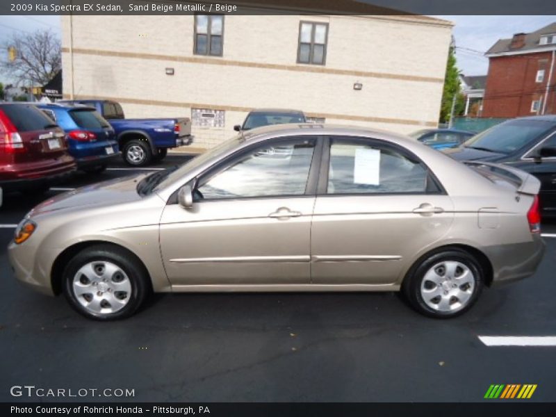 Sand Beige Metallic / Beige 2009 Kia Spectra EX Sedan