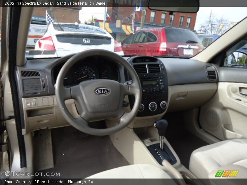 Sand Beige Metallic / Beige 2009 Kia Spectra EX Sedan