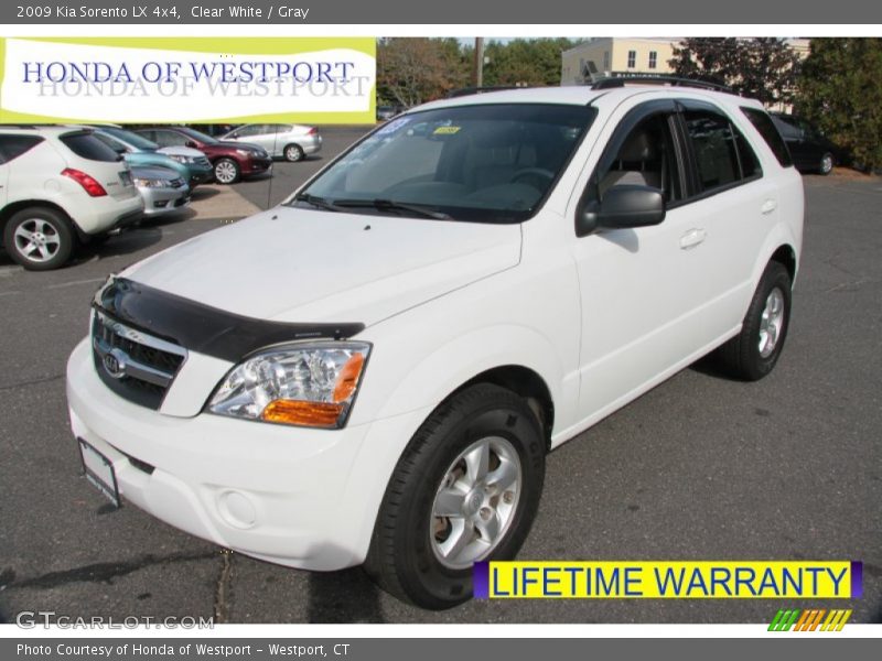Clear White / Gray 2009 Kia Sorento LX 4x4
