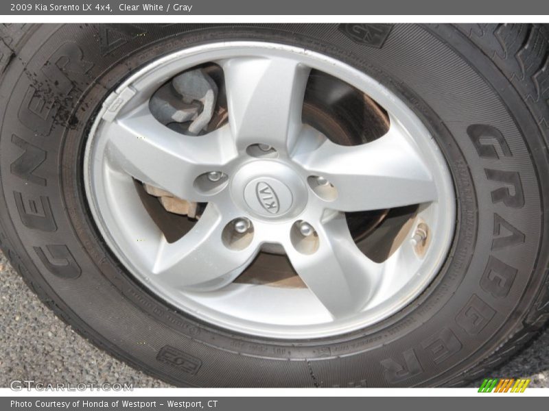 Clear White / Gray 2009 Kia Sorento LX 4x4