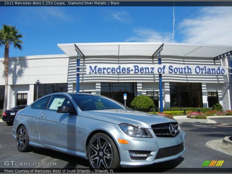 Diamond Silver Metallic / Black 2013 Mercedes-Benz C 250 Coupe