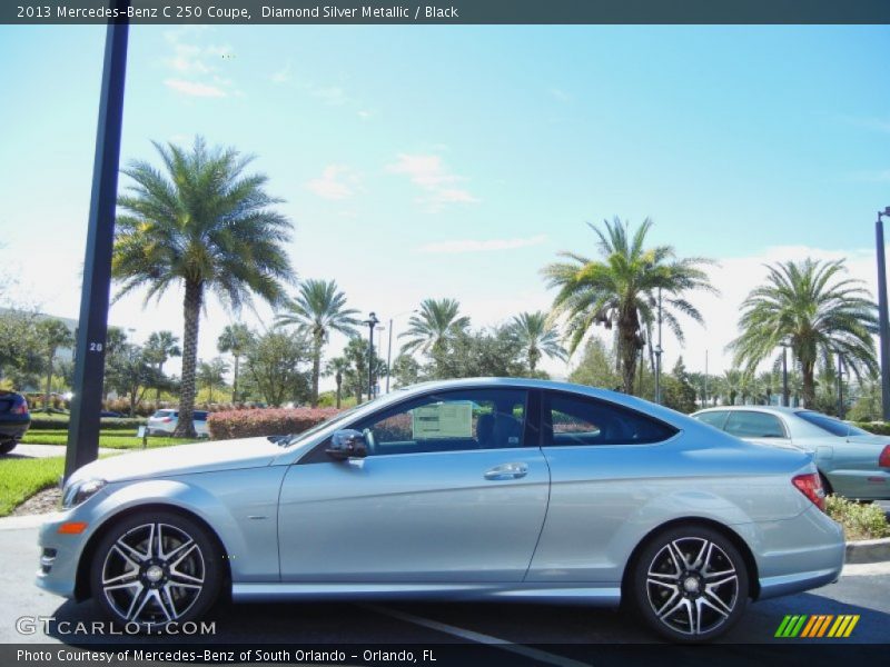 Diamond Silver Metallic / Black 2013 Mercedes-Benz C 250 Coupe