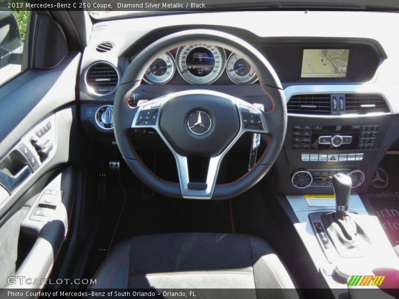 Diamond Silver Metallic / Black 2013 Mercedes-Benz C 250 Coupe