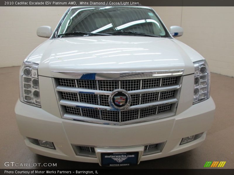 White Diamond / Cocoa/Light Linen 2010 Cadillac Escalade ESV Platinum AWD