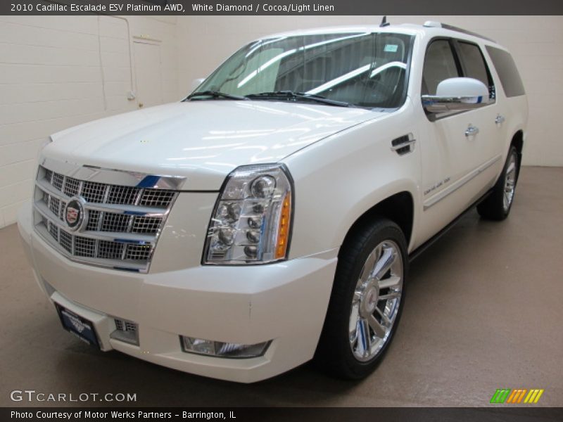 White Diamond / Cocoa/Light Linen 2010 Cadillac Escalade ESV Platinum AWD