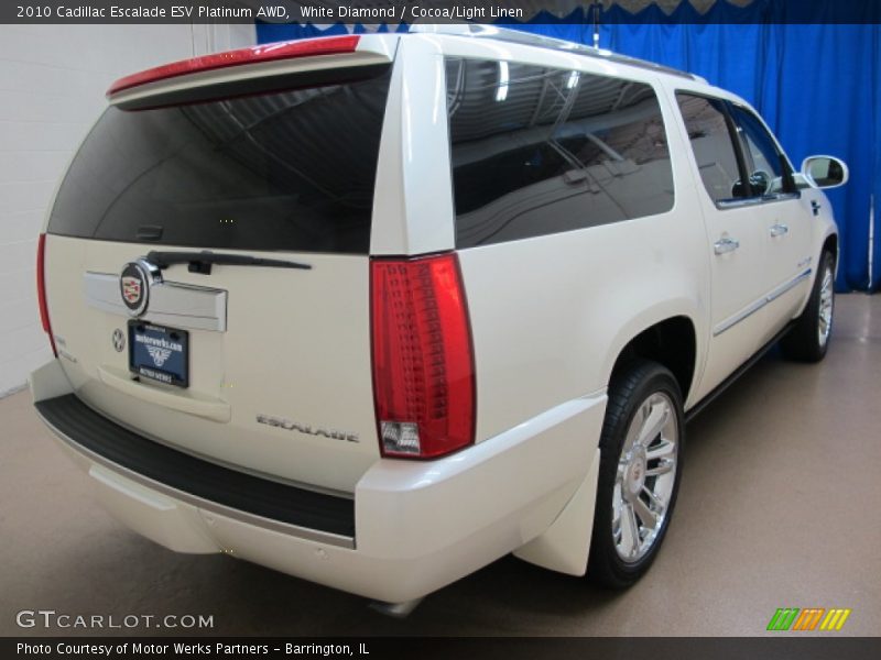 White Diamond / Cocoa/Light Linen 2010 Cadillac Escalade ESV Platinum AWD