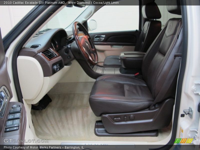 Front Seat of 2010 Escalade ESV Platinum AWD