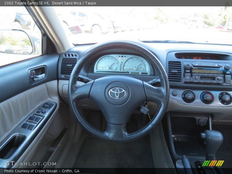 Desert Sand Mica / Taupe 2002 Toyota Camry SE V6