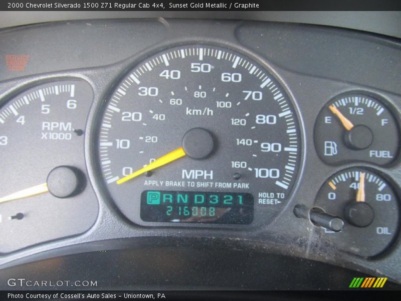 Sunset Gold Metallic / Graphite 2000 Chevrolet Silverado 1500 Z71 Regular Cab 4x4