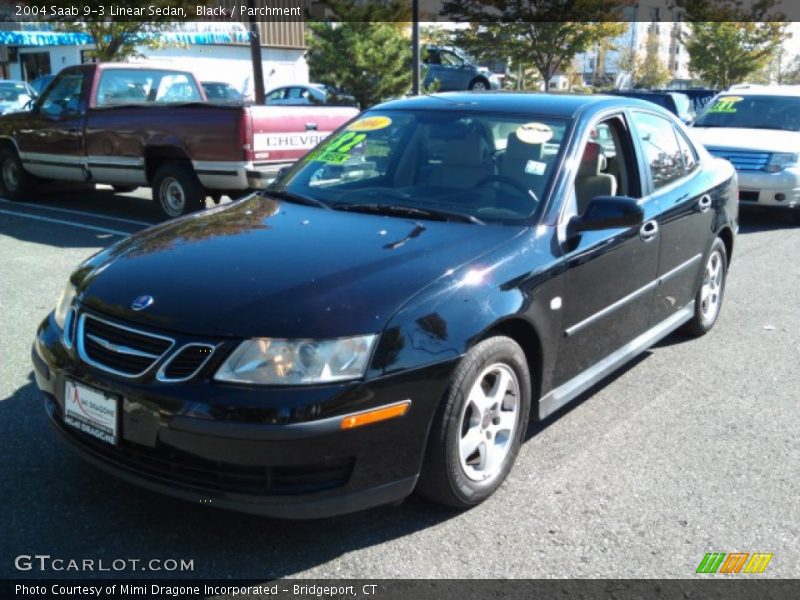 Black / Parchment 2004 Saab 9-3 Linear Sedan