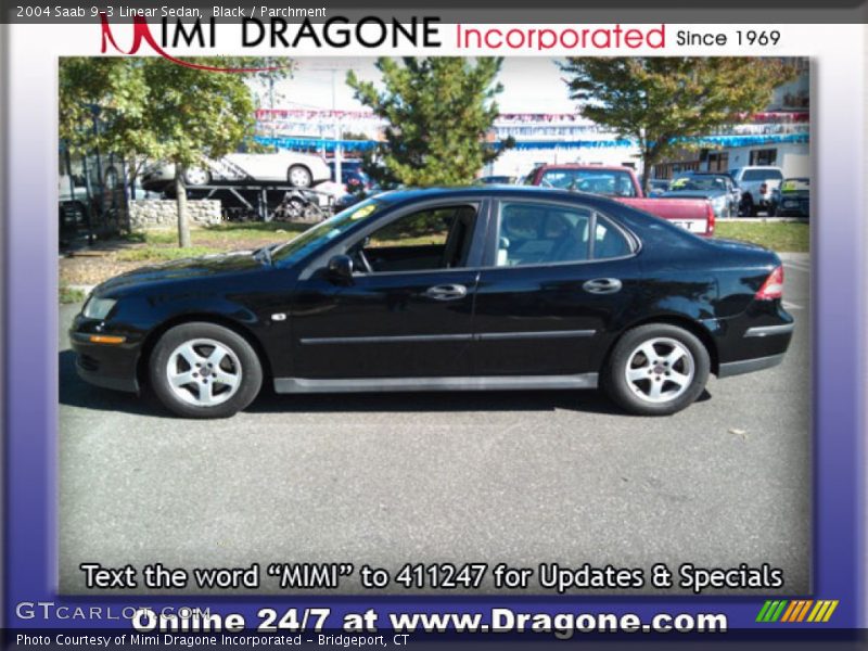 Black / Parchment 2004 Saab 9-3 Linear Sedan