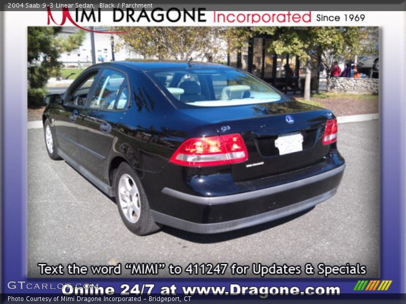 Black / Parchment 2004 Saab 9-3 Linear Sedan