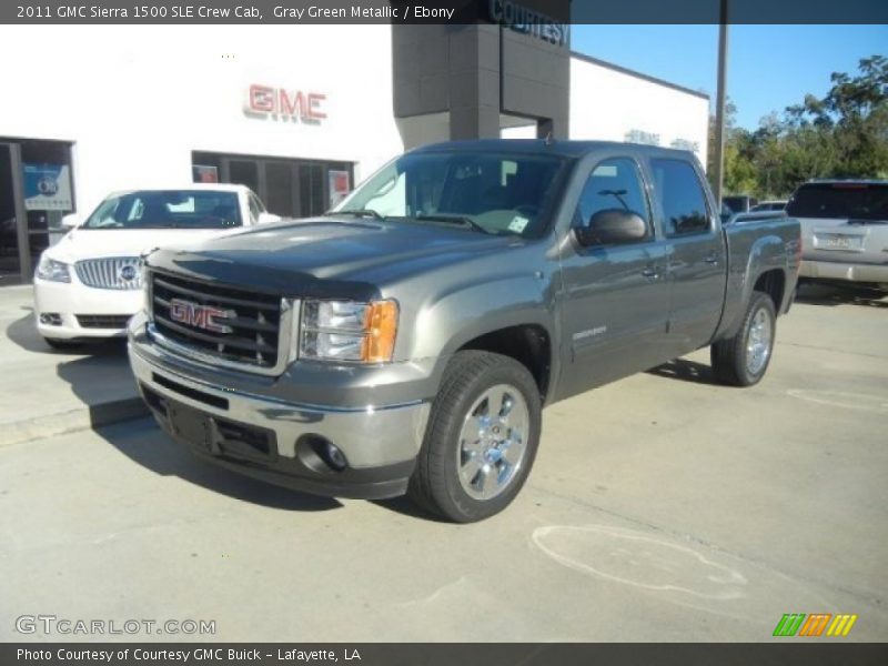 Gray Green Metallic / Ebony 2011 GMC Sierra 1500 SLE Crew Cab